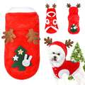 QETRABONE Small Dog Cat Elk Costume Christmas Pet Clothes Outfits Red Christmas Elk Scarf Cosplay Dressing up Xmas Clothing (Elk L)