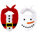 Bandanas de Natal para Cães 2 Pack - Faces de Papai Noel e Boneco de Neve, Lenços para Cachorros de Meninos e Meninas, Cachecóis para Pet para Feriados de Natal, Pacote de Bandanas para Cães Pequenos, Médios e Grandes (Papai Noel Tamanho Único)