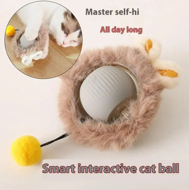 Brinquedos Interativos para Gatos e Cães, Bola Rolante Inteligente Automática Com Corda, Bola Rotativa Automática para Diversão Independente